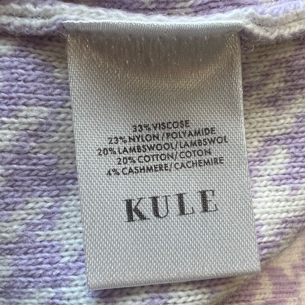 KULE Houndstooth Lilac Preppy Feminine Sweater size Small - Picture 6 of 9